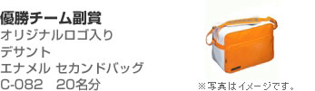 優勝チーム副賞　オリジナルロゴ入り　デサント　エナメル セカンドバッグ C-082　20名分